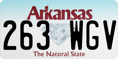 AR license plate 263WGV