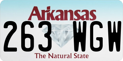 AR license plate 263WGW