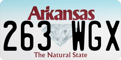 AR license plate 263WGX