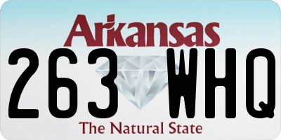 AR license plate 263WHQ