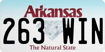 AR license plate 263WIN