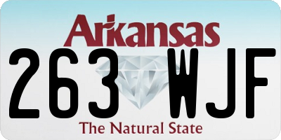 AR license plate 263WJF