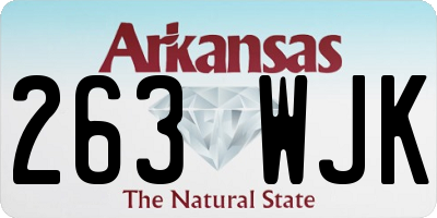 AR license plate 263WJK