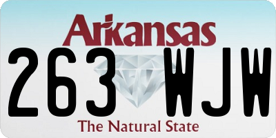 AR license plate 263WJW