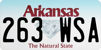 AR license plate 263WSA