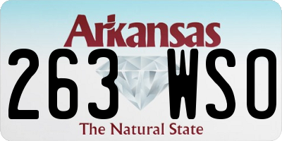 AR license plate 263WSO