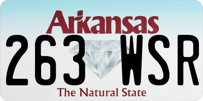AR license plate 263WSR