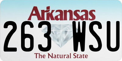 AR license plate 263WSU