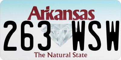 AR license plate 263WSW