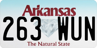 AR license plate 263WUN