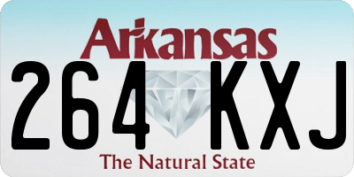 AR license plate 264KXJ