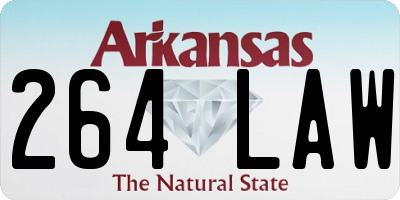AR license plate 264LAW