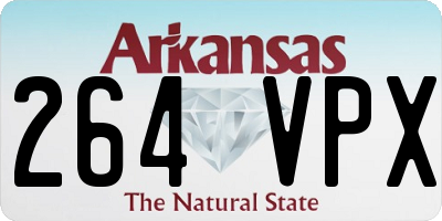 AR license plate 264VPX