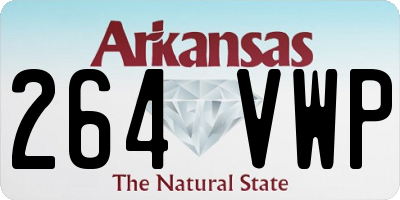 AR license plate 264VWP
