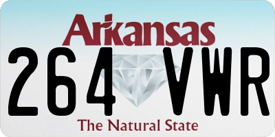 AR license plate 264VWR