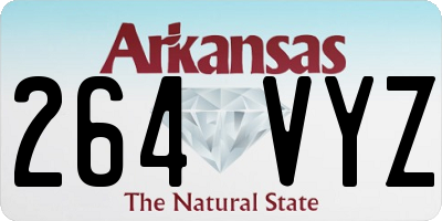 AR license plate 264VYZ