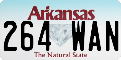 AR license plate 264WAN
