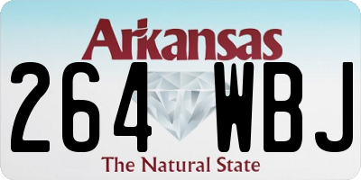 AR license plate 264WBJ
