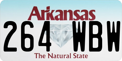 AR license plate 264WBW