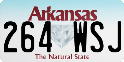 AR license plate 264WSJ
