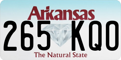 AR license plate 265KQO
