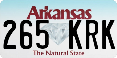 AR license plate 265KRK