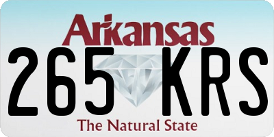 AR license plate 265KRS