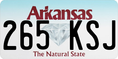 AR license plate 265KSJ