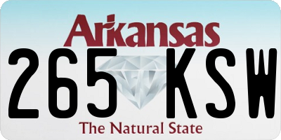 AR license plate 265KSW