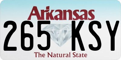 AR license plate 265KSY