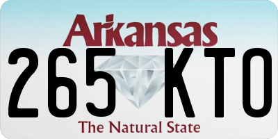 AR license plate 265KTO