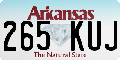 AR license plate 265KUJ