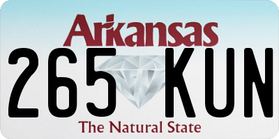 AR license plate 265KUN