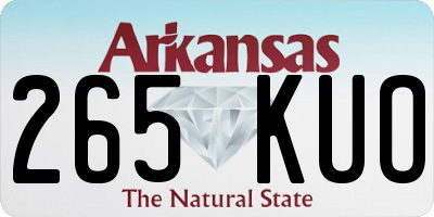 AR license plate 265KUO