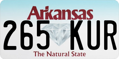 AR license plate 265KUR