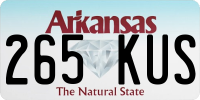 AR license plate 265KUS