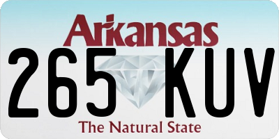 AR license plate 265KUV