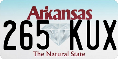 AR license plate 265KUX