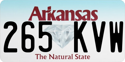 AR license plate 265KVW