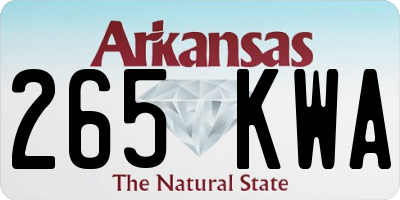 AR license plate 265KWA