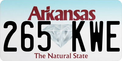 AR license plate 265KWE
