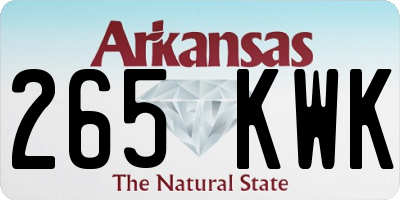 AR license plate 265KWK