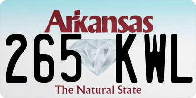 AR license plate 265KWL