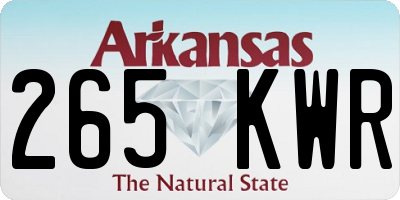 AR license plate 265KWR