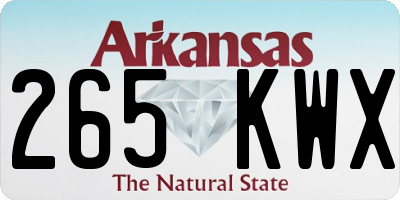 AR license plate 265KWX