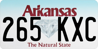 AR license plate 265KXC