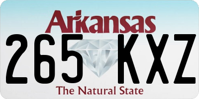 AR license plate 265KXZ