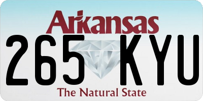 AR license plate 265KYU