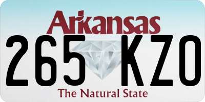AR license plate 265KZO