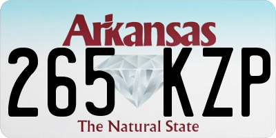 AR license plate 265KZP